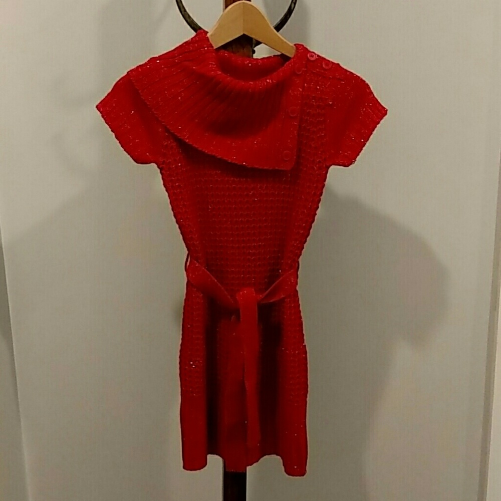 Red sweater dress